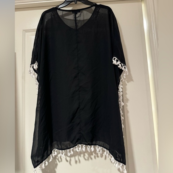 CPOKRTWSO Women’s Crochet Chiffon Tassel Swimsuit Beach Bikini Cover Up 2XL - Picture 6 of 8